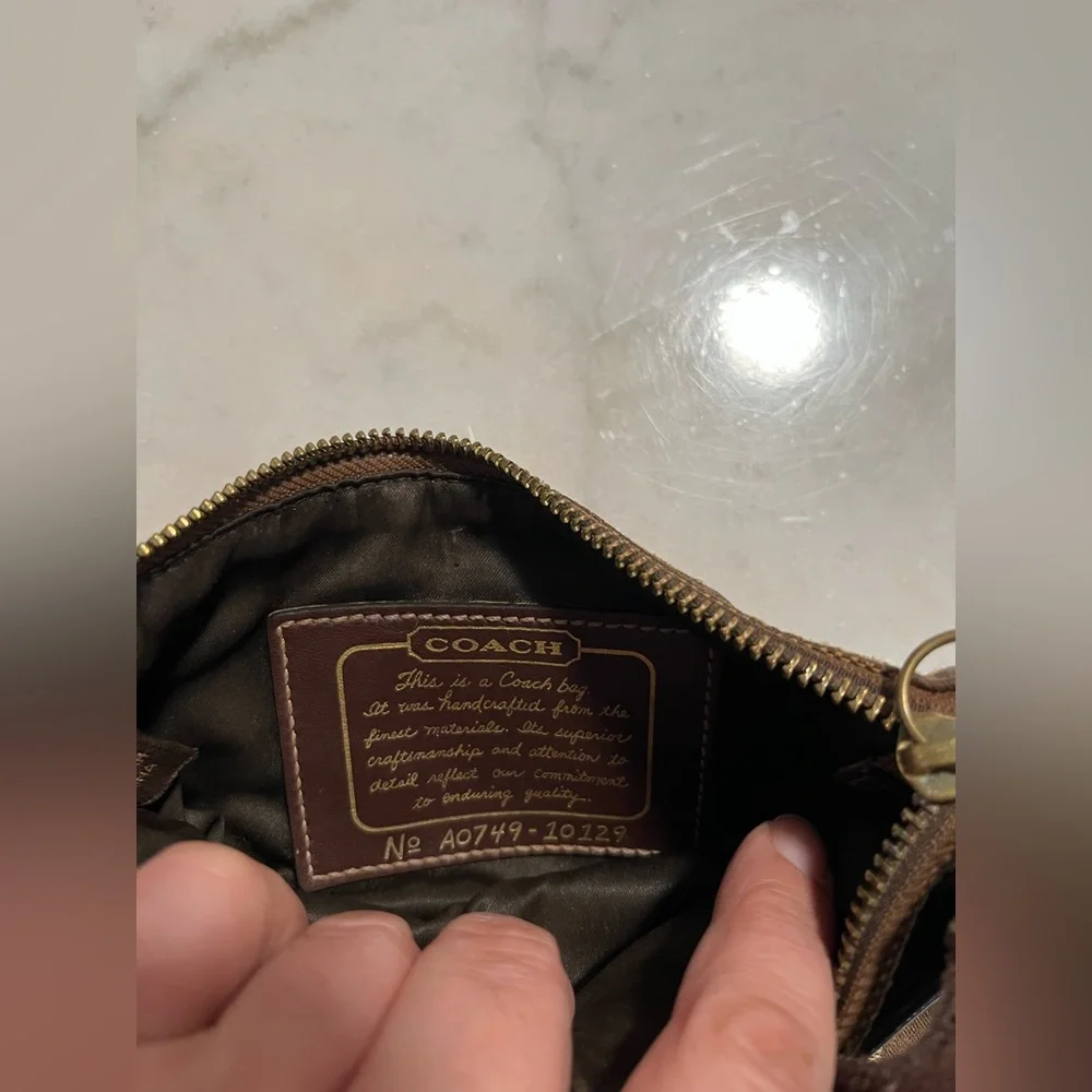 Authentic Coach Tan and Brown Signature Crossbody Bag - Picture 4 of 5